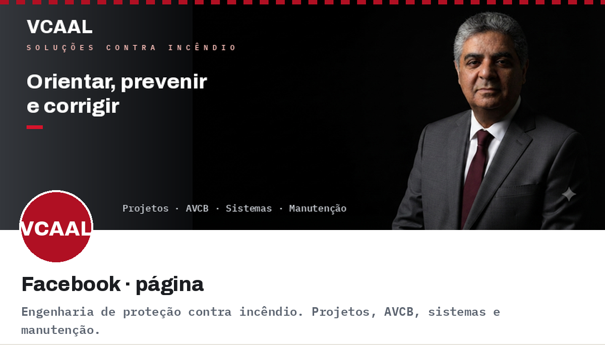 Mockup do perfil VCAAL no Facebook