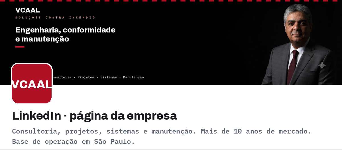 Mockup do perfil VCAAL no LinkedIn